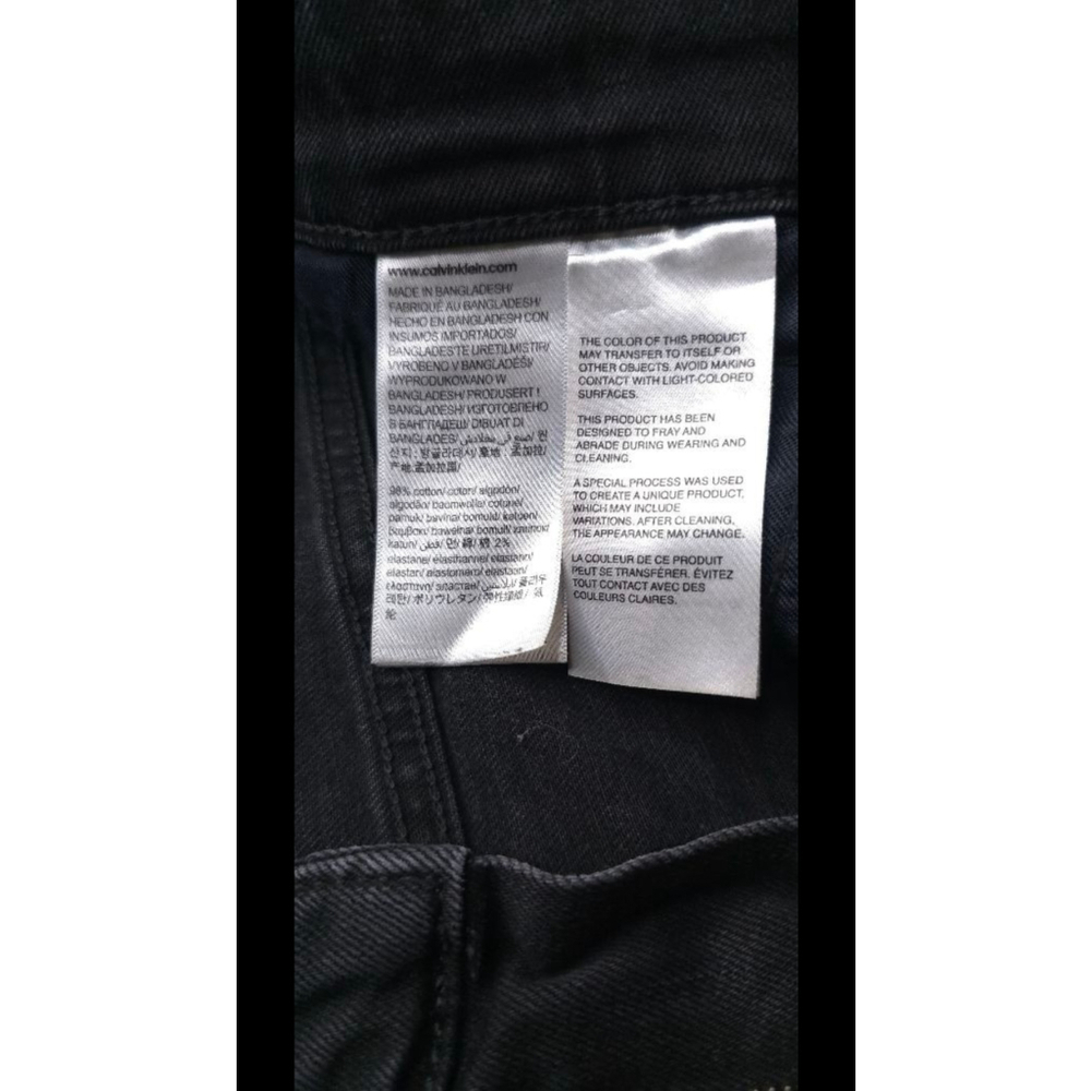 Calvin Klein Jeans Mens Slim Fit Distressed Black Denim 32x30 Ripped Dark Wash - Picture 9 of 16
